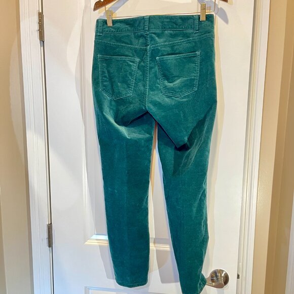 Talbots Pants  Green Velveteen Straight Leg  5 Pocket - Picture 6 of 9